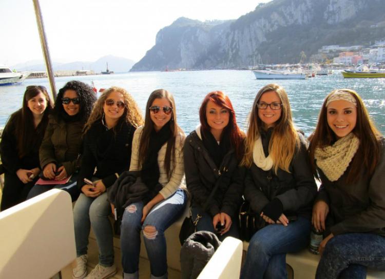 Students studying abroad.