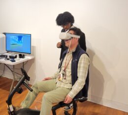 students testing VR