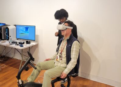 students testing VR